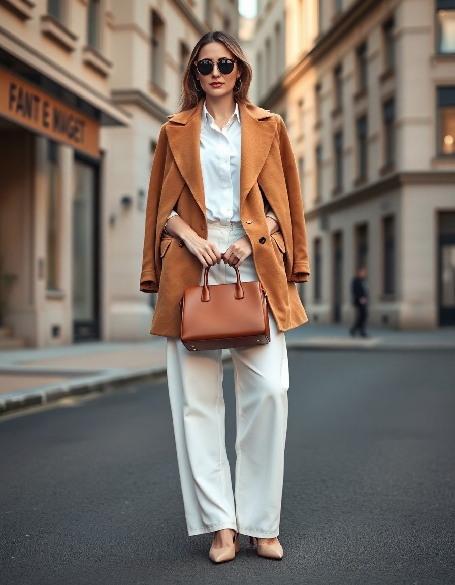 The Camel Coat Draped Over All-White Everything