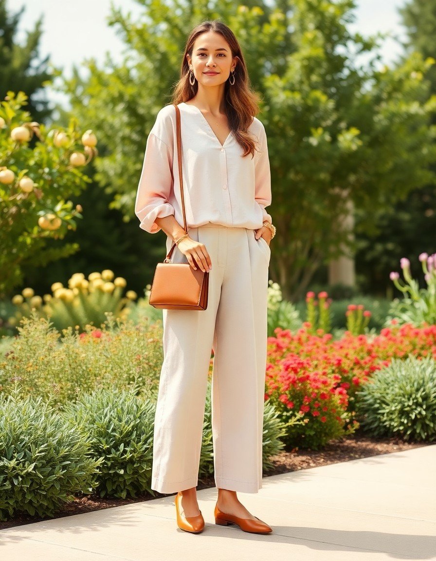 The Soft Blush Linen Ensemble for Daytime Elegance