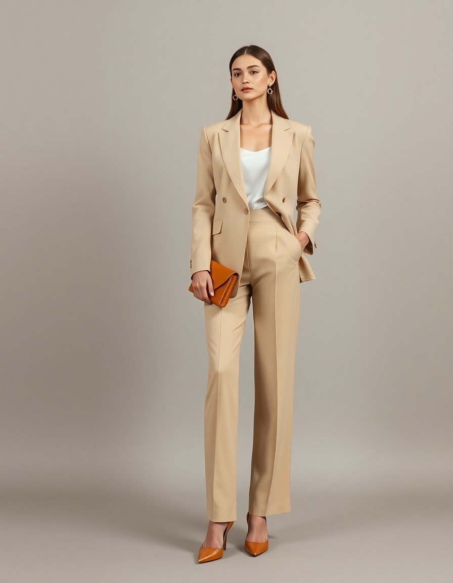 The Tailored Beige Blazer Matching Set