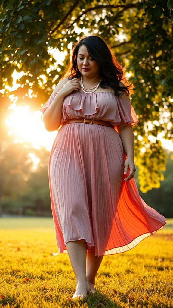 plus size garden ruffle dress