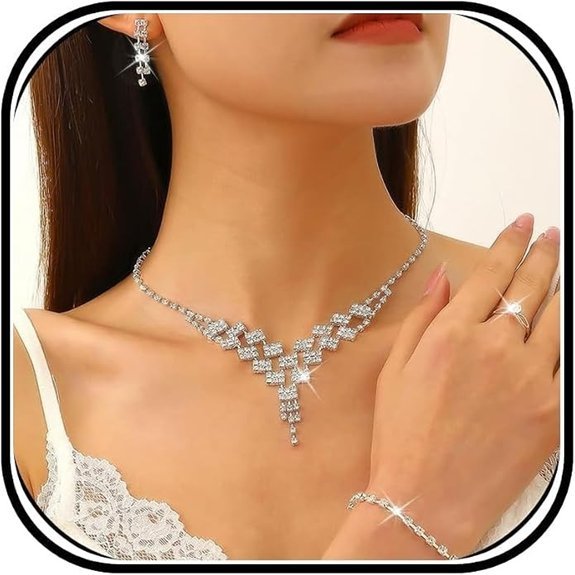 72ore Silver Jewelry Set for Women (Necklace Earrings Bracelet)