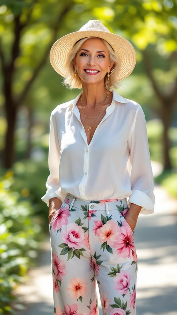 airy wide leg florals