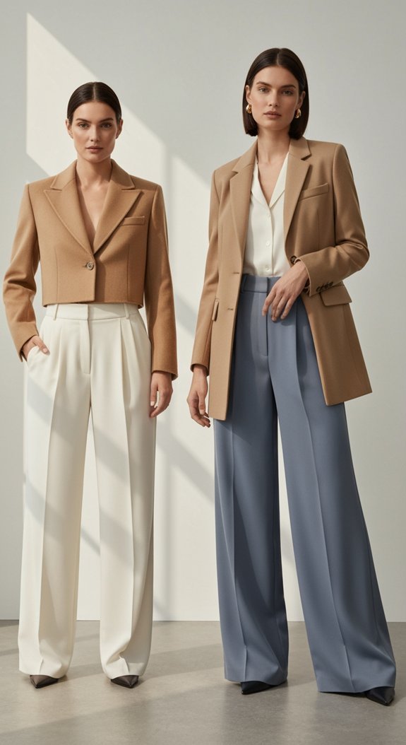 blazer length balances volume