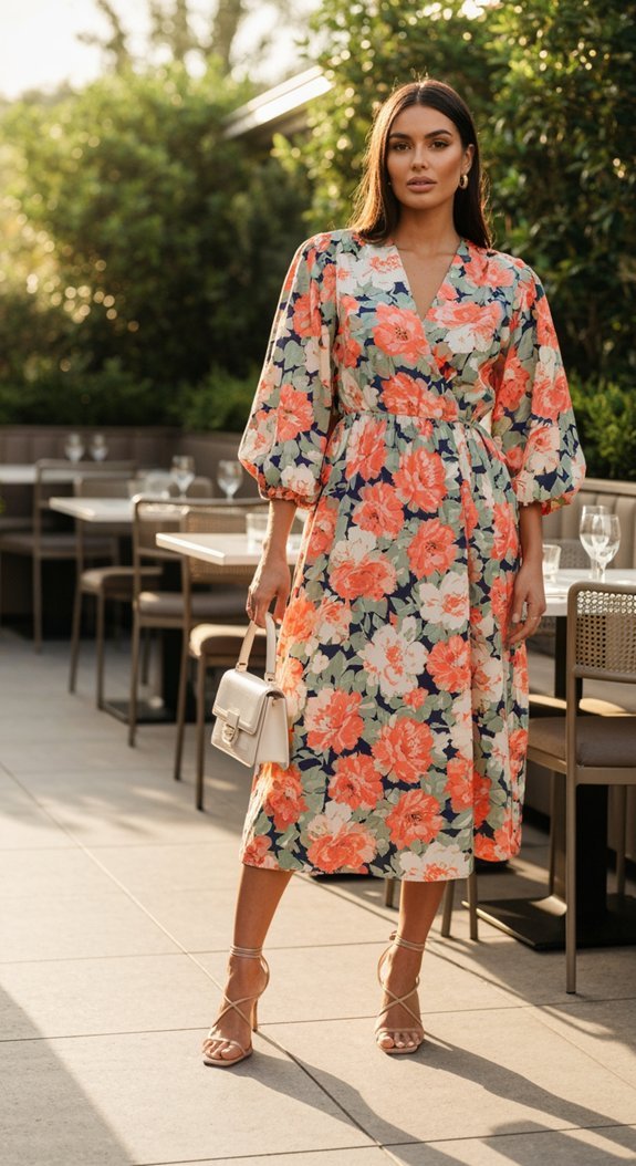 bold floral runway ensemble