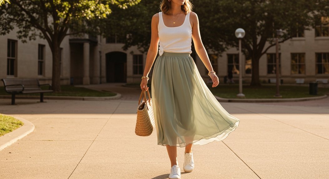 breezy midi skirt
