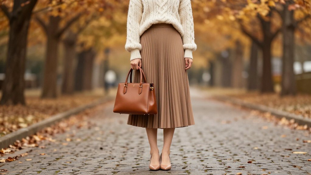cable knit sweater with pleated midi cable knit sweater with pleated midi