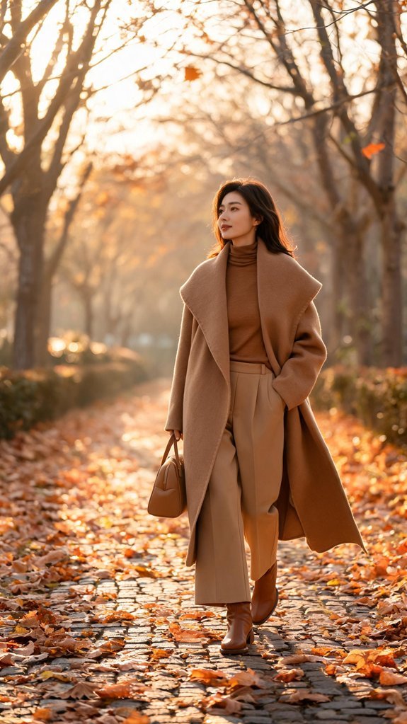 camel toned monochrome autumn style