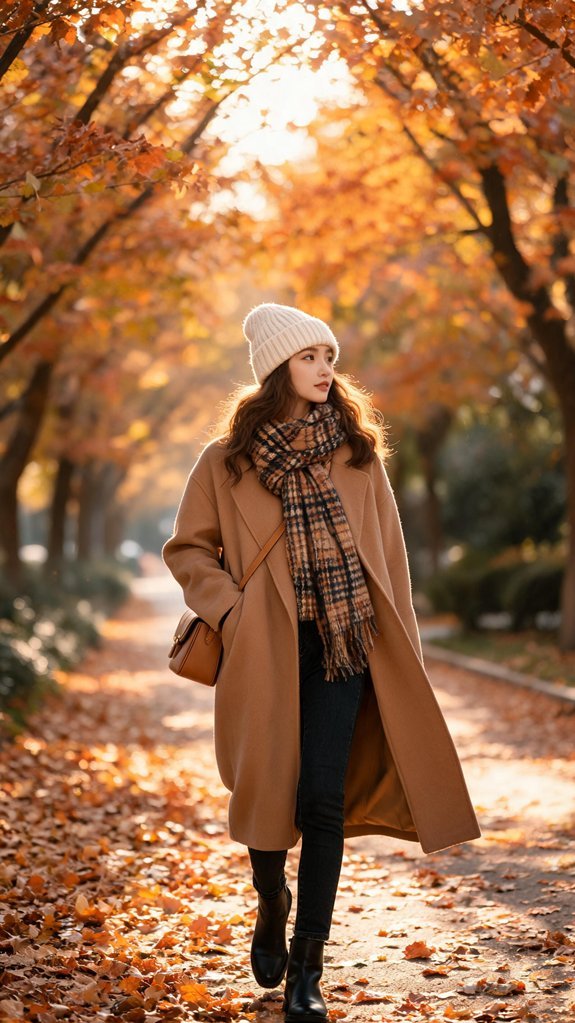 chunky beanie fringed scarf