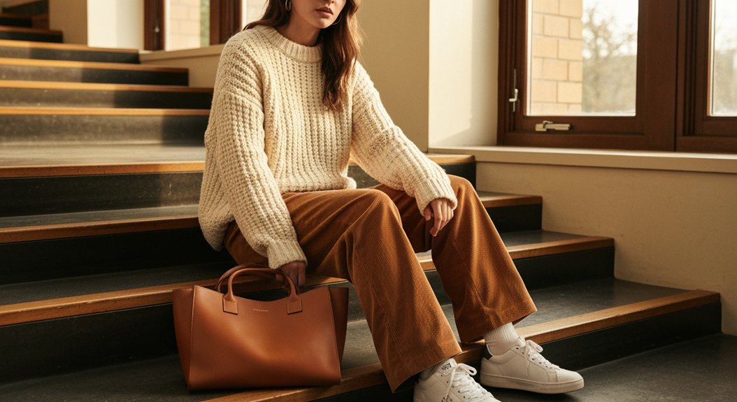 chunky sweater corduroy elegance