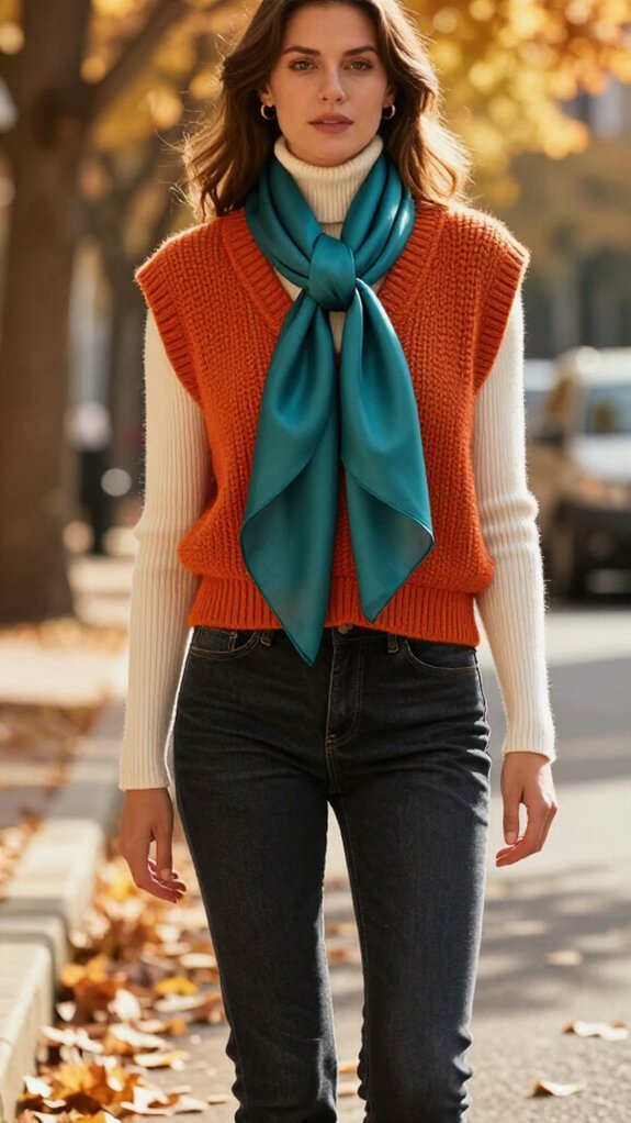 colorful vest completes ensemble