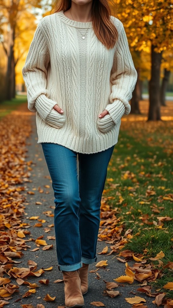 cozy monochrome cuffed ensemble