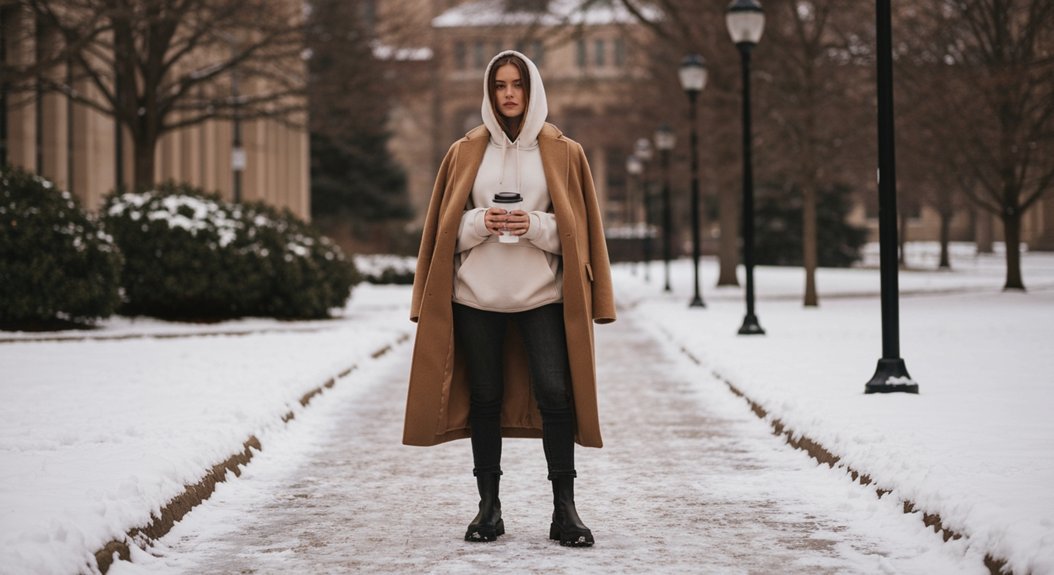 cozy refined hoodie layering