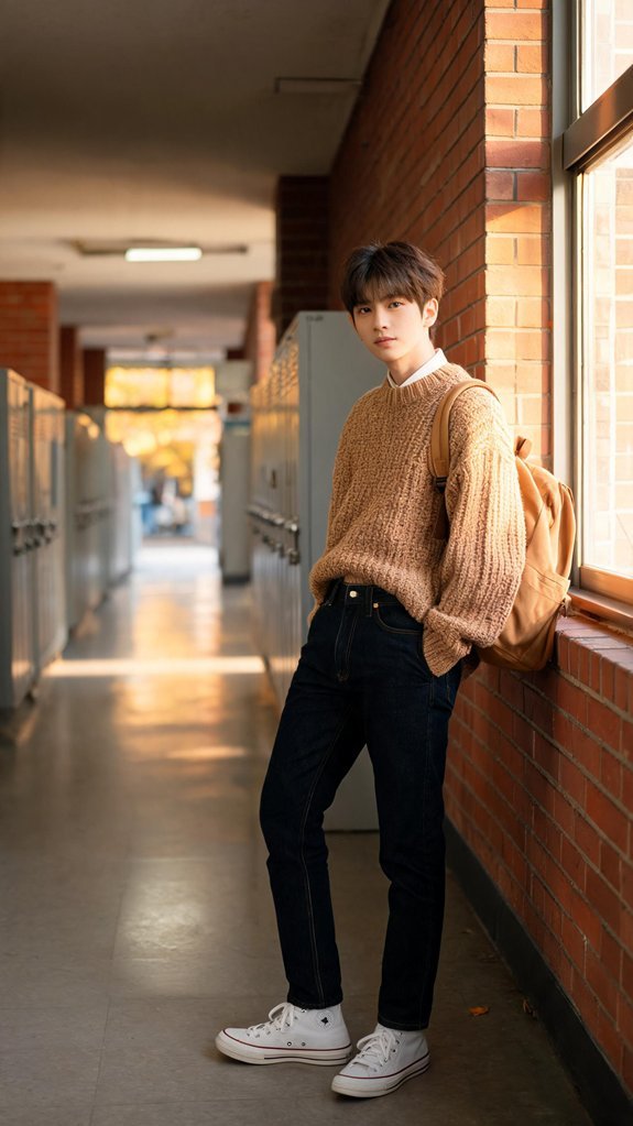 cozy vintage academic attire