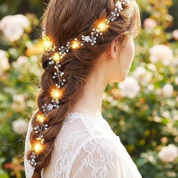 Light Up Hair Vine Crystal Wedding Headband for Women