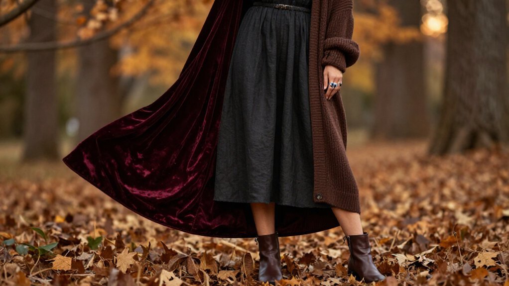 dark boho autumn layering