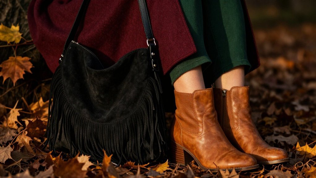 dark boho boots bags