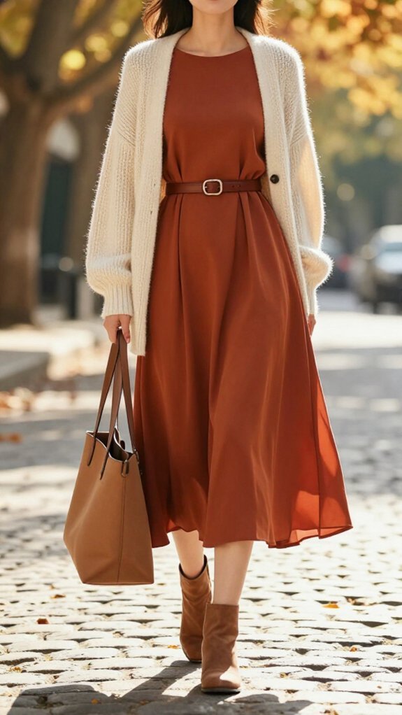 elegant fall midi dress