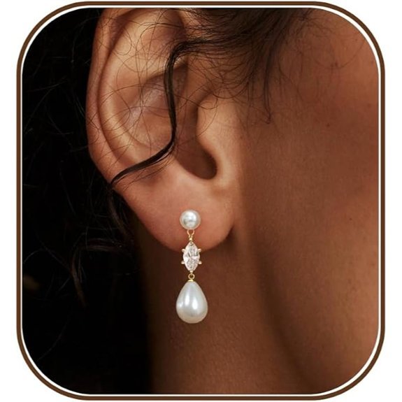 XIXINI Dainty Pearl Drop Earrings for Women