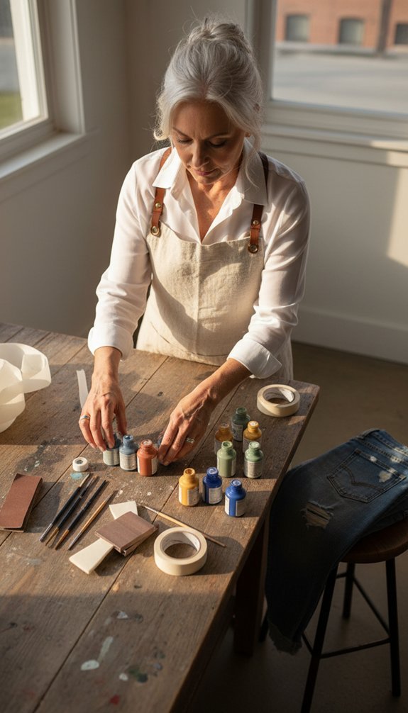 ergonomic brushes denim paint