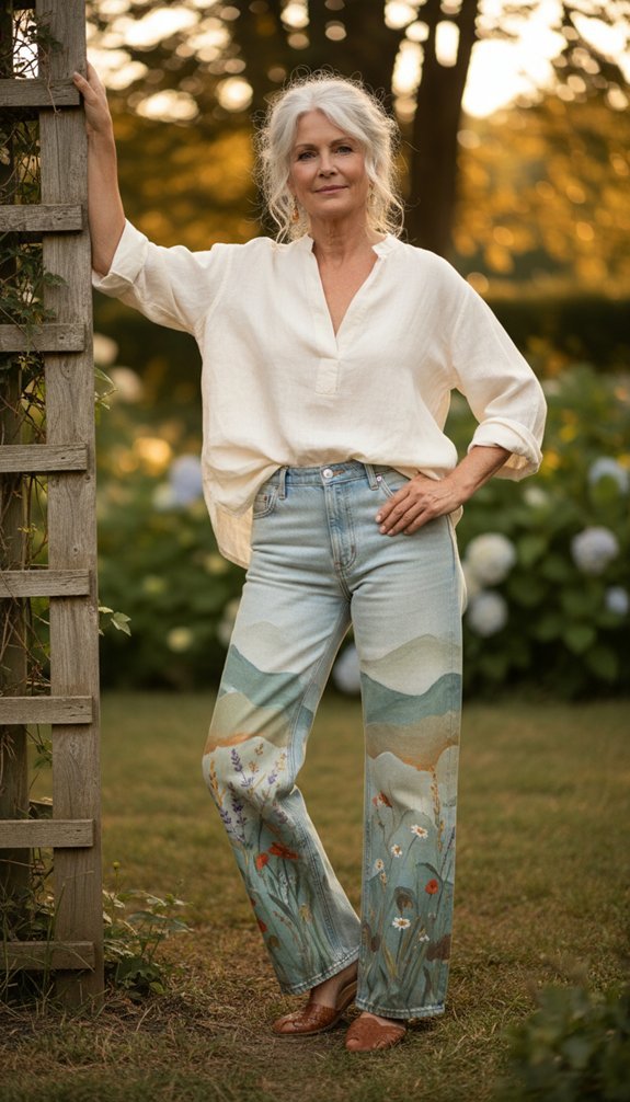gentle pastel denim landscapepastel denim horizon scene
