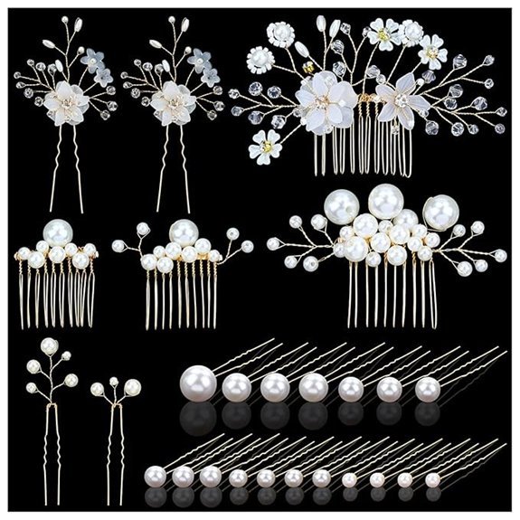 inSowni Gold Pearl Wedding Hair Combs (26-Pack)