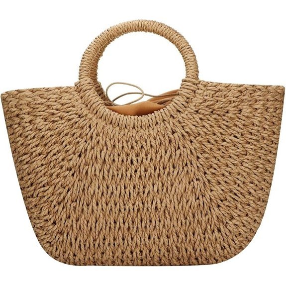 YYW Hand-Woven Straw Large Beach Tote Bag
