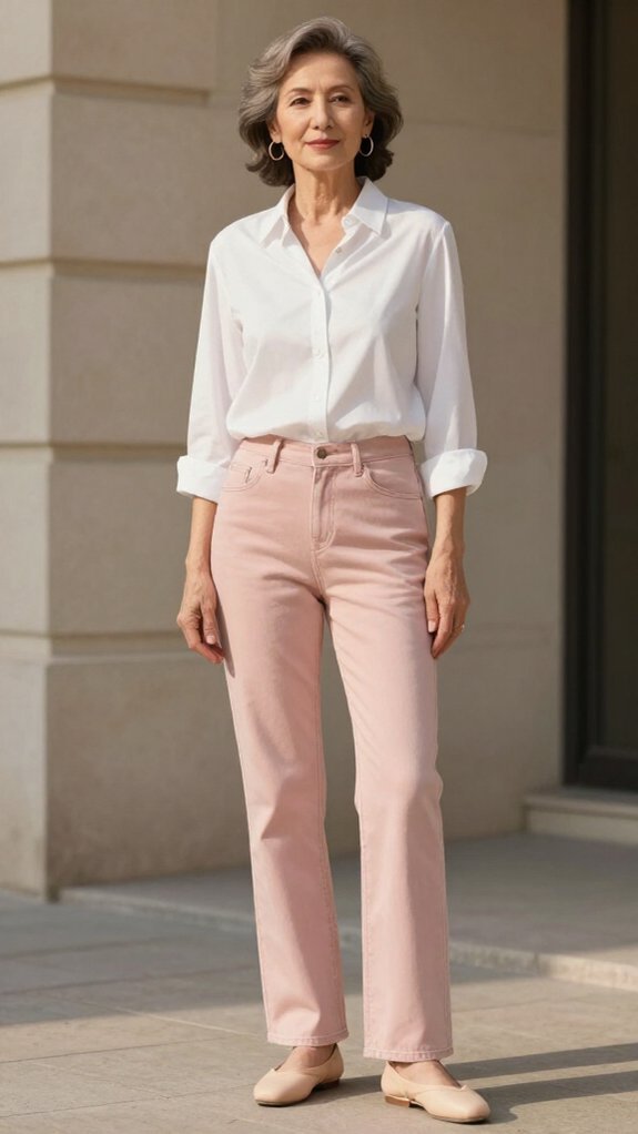 minimalist pink denim elegance