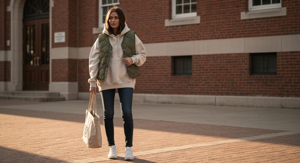 oversized hoodie under puffer