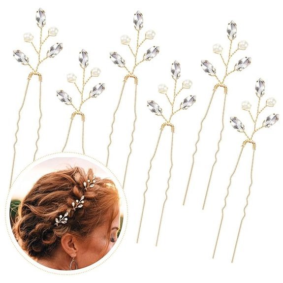 Syhood Pearl Crystal Wedding Hair Pins