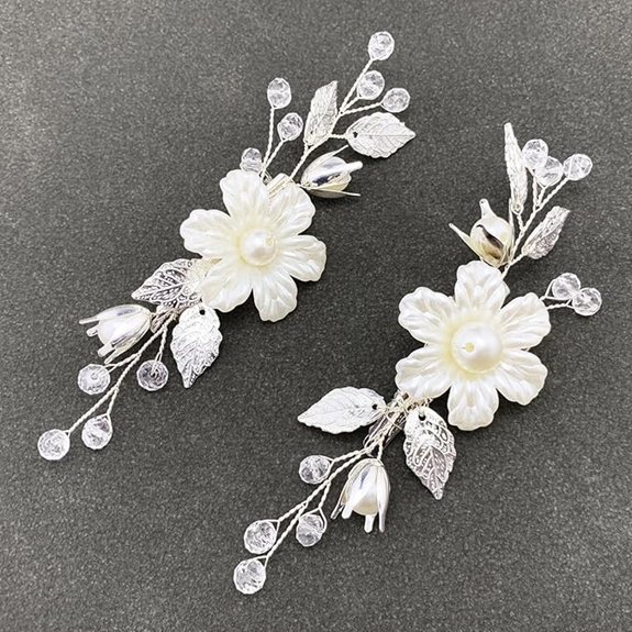 Pearls Flower Hair Clips for Wedding Women