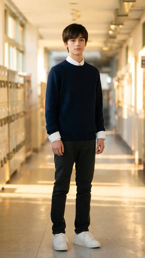 polished academic layered outfit