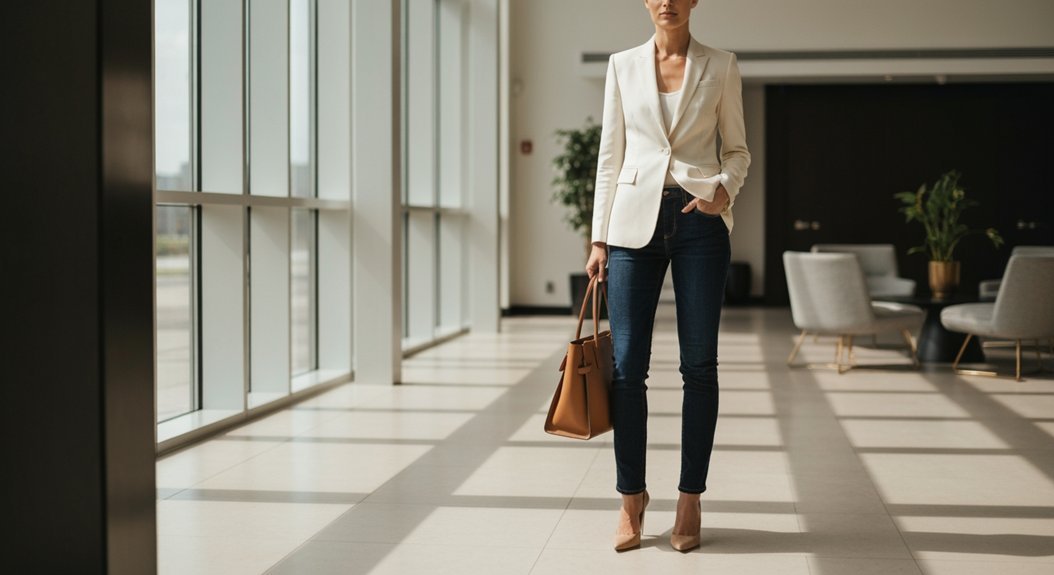 polished blazer jeans elegance