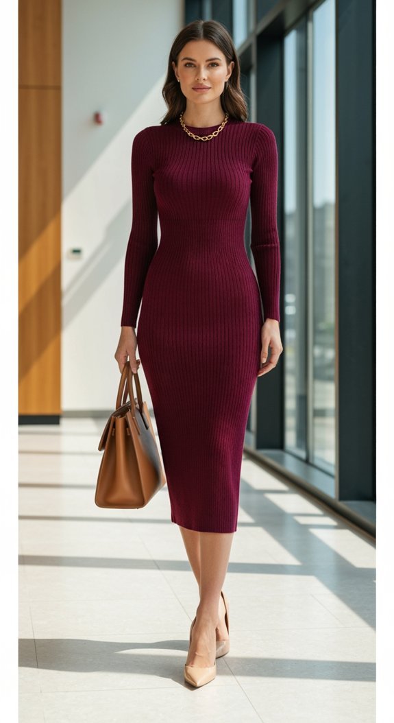 polished sustainable knit midi