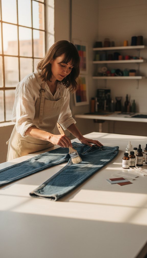 prime denim before painting