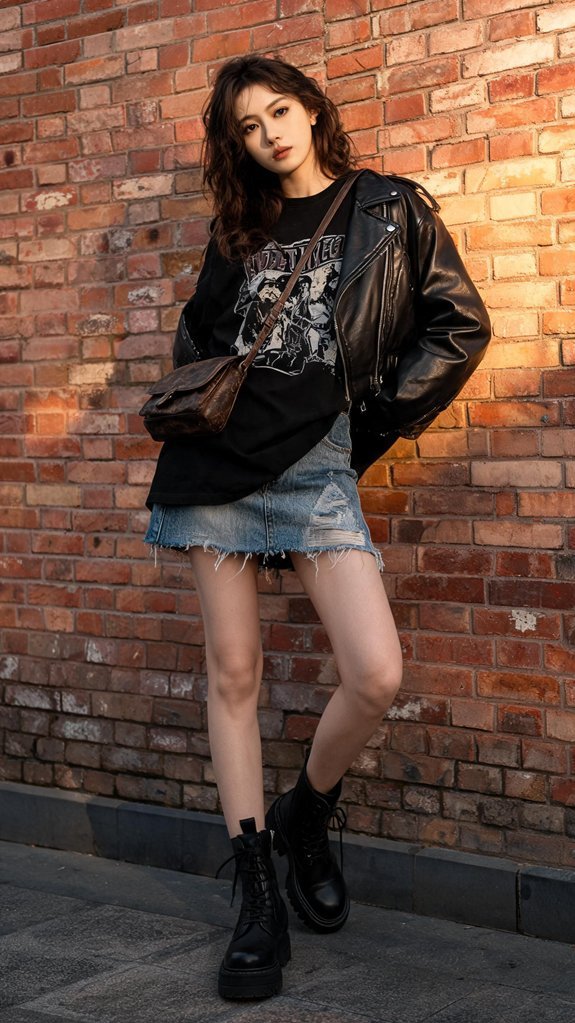punk ready denim ensemble