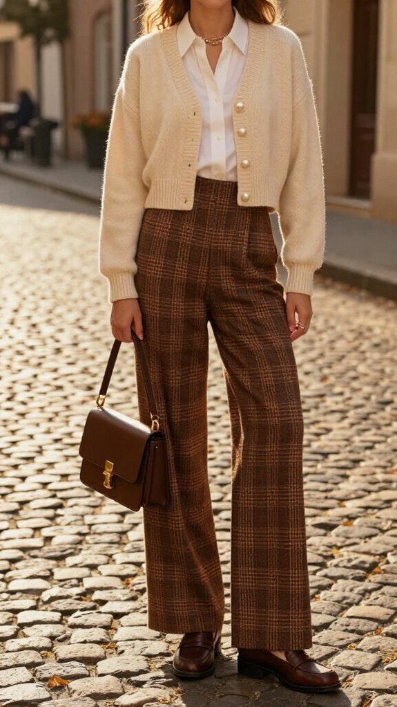 retro knit check street style