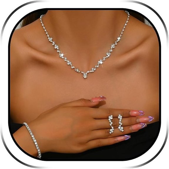 Roe Dolph Silver Rhinestone Jewelry Set