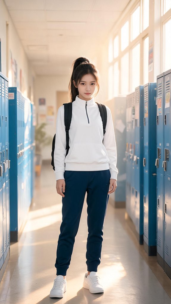 sporty polished campus style
