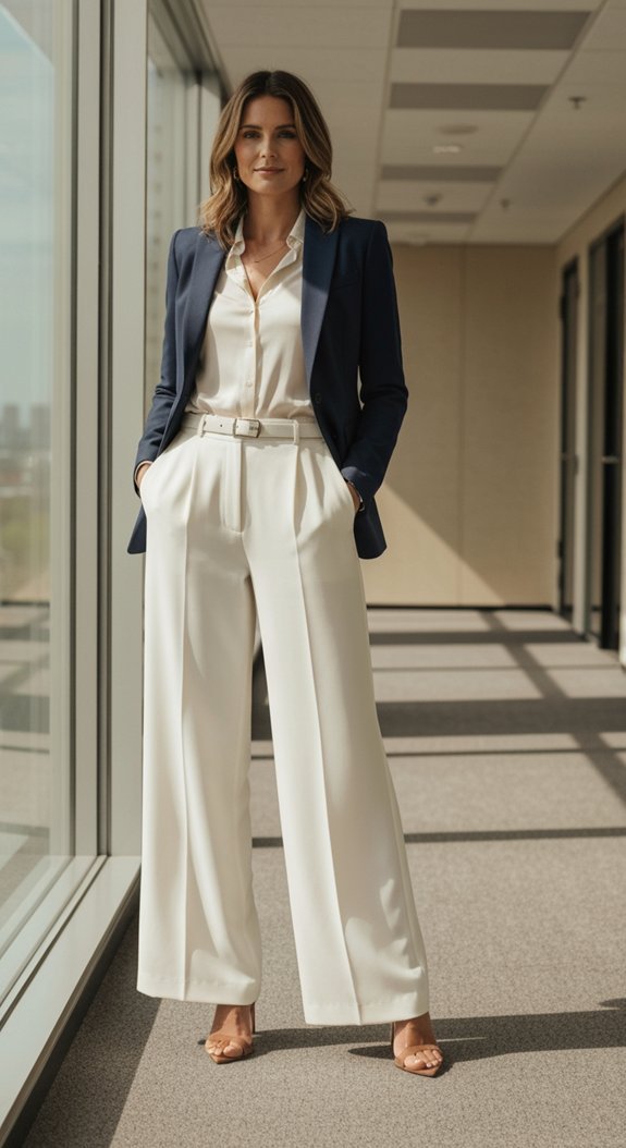 structured tops balance wide leg pants