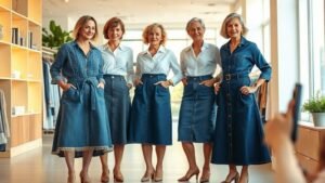 stylish denim skirts for seniors