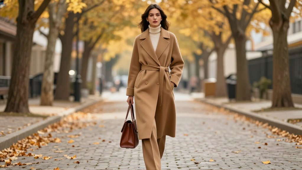 sustainable double breasted wool coat