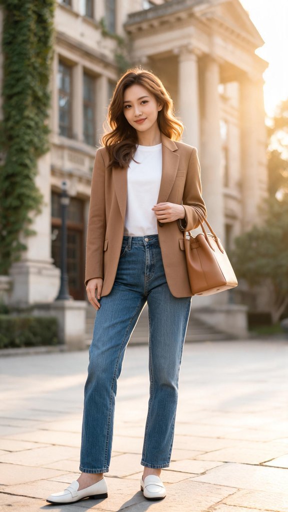 tailored blazer meets denim