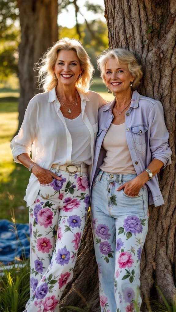 tailored floral straight leg elegance