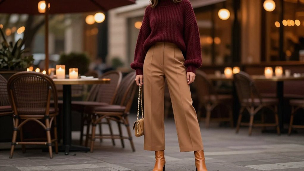 tailored trousers with sweater