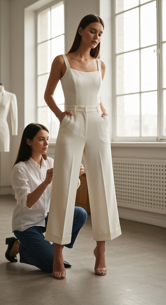 tailored wide leg hem