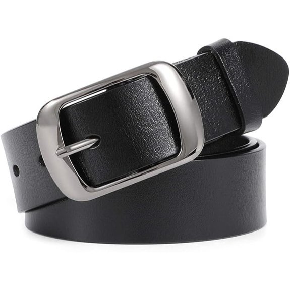 WHIPPY Women Leather Belt with Pin Buckle
