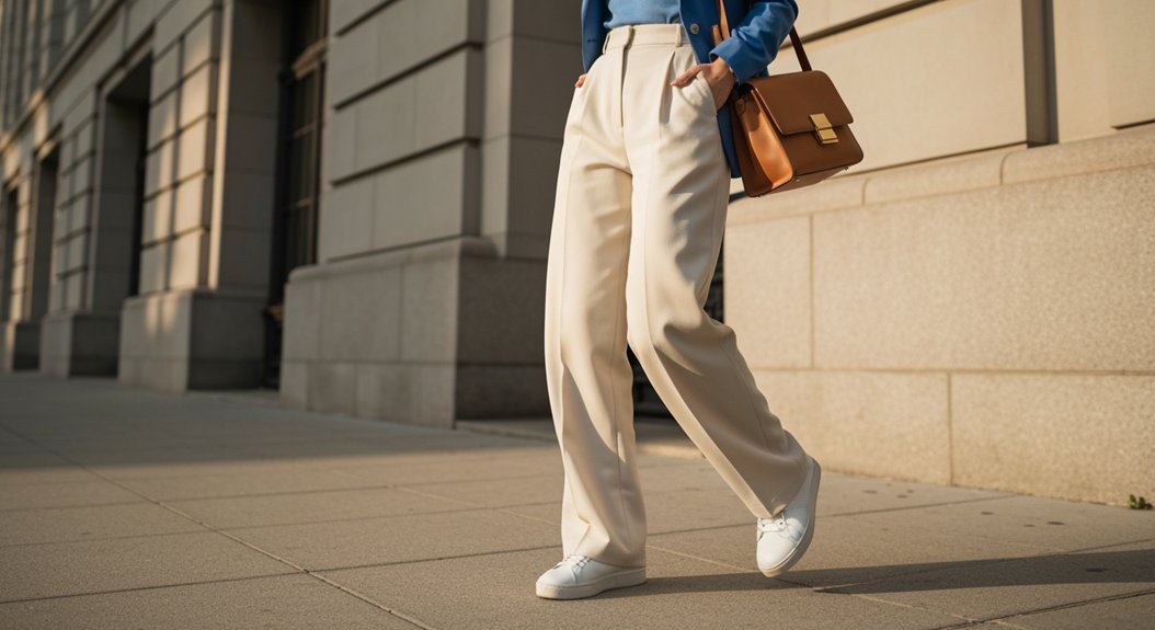 white sneaker office chic