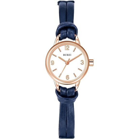 BUREI Women's Brown Leather Strap Watch